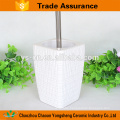 Wholesaler 5pcs square cross line ceramic bathroom accessory for hotel